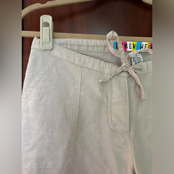 Cream/Khaki Linen Wide Leg Pants - Picture 4 of 5